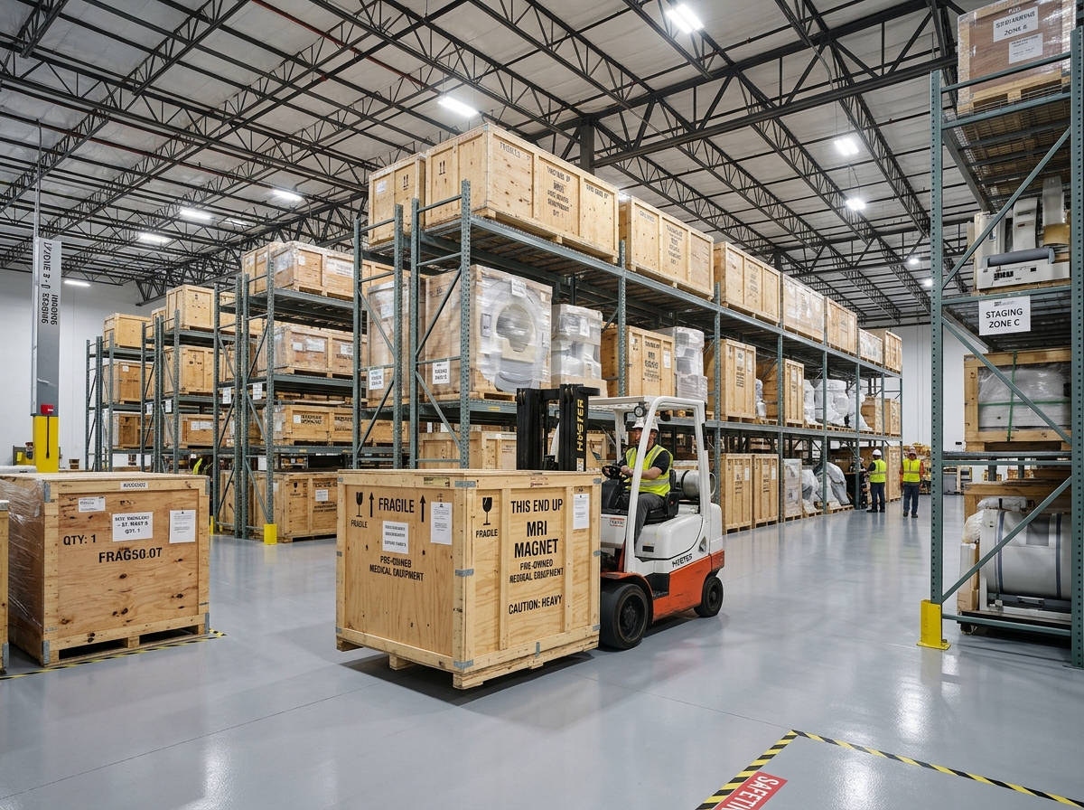 Climate-Controlled Staging Warehouse & Crated Modalities
